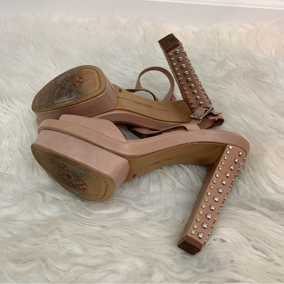 Vince Camuto Cairo Ankle Strap Studded Nude Platform Heels - Picture 10 of 11